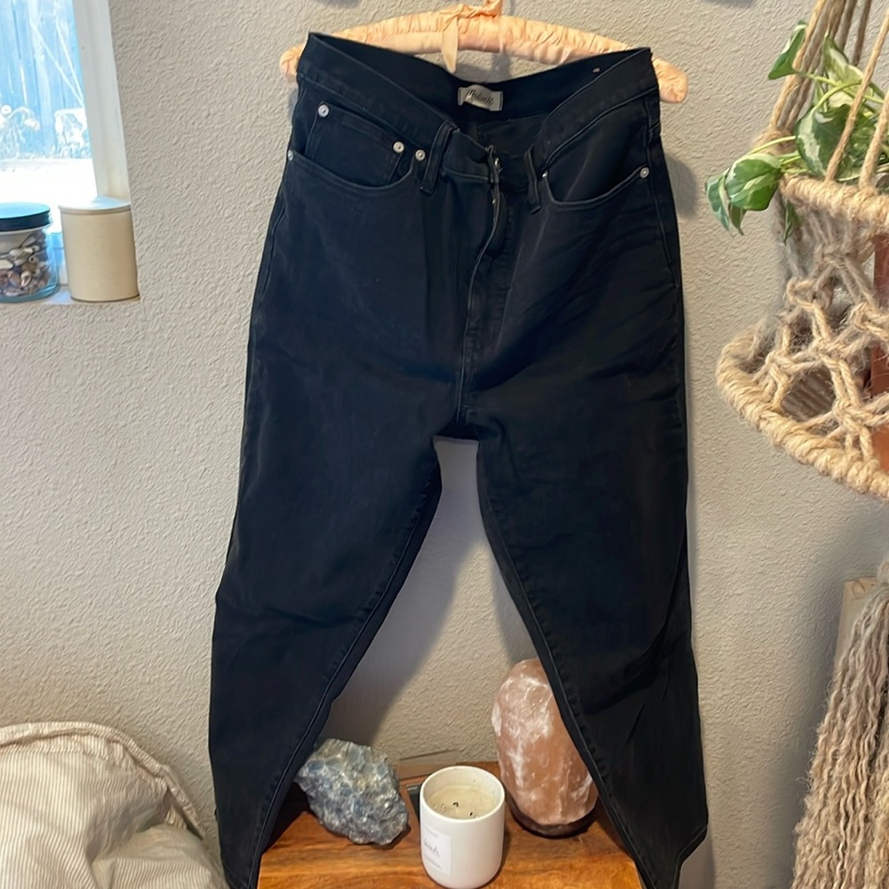 Madewell classic straight crop • black wash • size 31